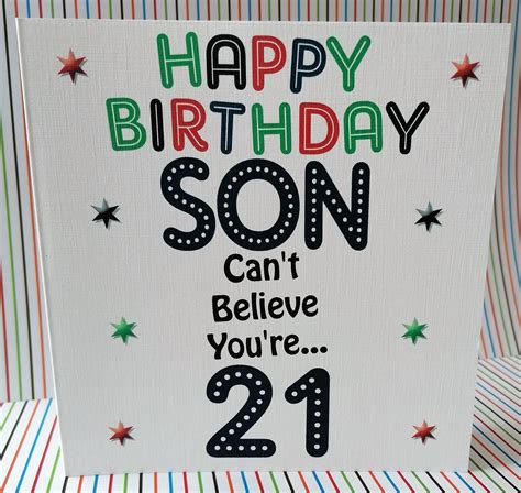 Happy 21st Birthday Son Birthday Card - Etsy UK