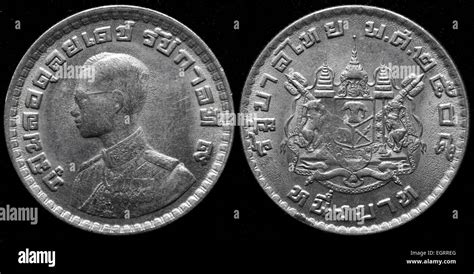 1 baht coin, Thailand, 1962 Stock Photo - Alamy