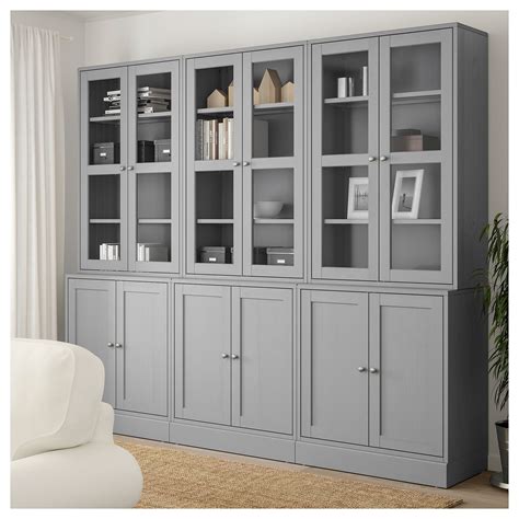 IKEA - HAVSTA Storage combination w/glass doors gray (Without doors, open shelves!, adjust to ...
