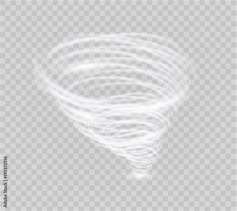 A glowing tornado. Rotating wind. Beautiful wind effect. Isolated on a transparent background ...