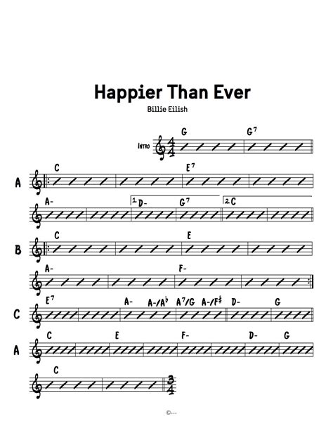 Billie Eilish - Happier Than Ever (Sheet Music)