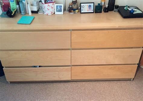 Ikea MALM chest of 6 drawers (dresser) Oak veneer - lightly used | in ...