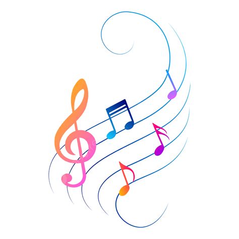 Notas Musicais Em Linhas Onduladas Com Redemoinhos PNG , Notas Musicais, Elementos Musicais ...