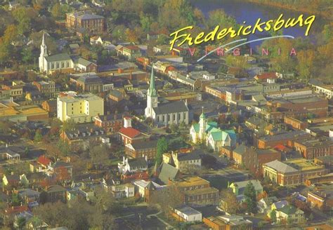 Aerial View of Historic Fredericksburg Virginia Postcard