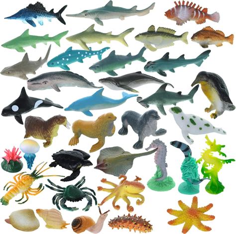 Amazon.com: GIFTEXPRESS 36 Pcs Mini Assorted Ocean Sea Animals Figures, Realistic Sea Creatures ...