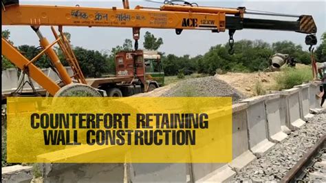 Counterfort retaining wall construction - YouTube