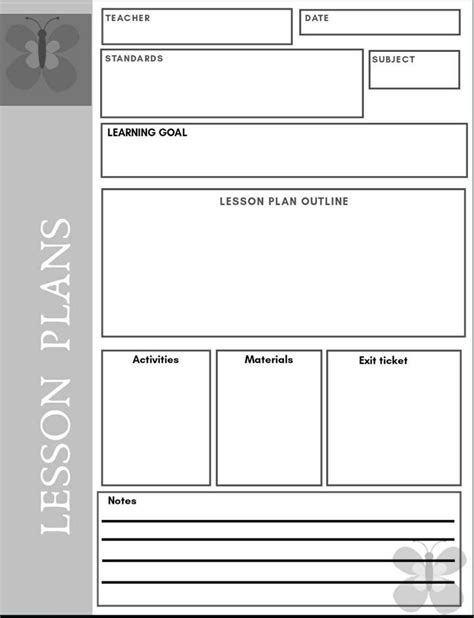 Free Editable Lesson Plan Templates