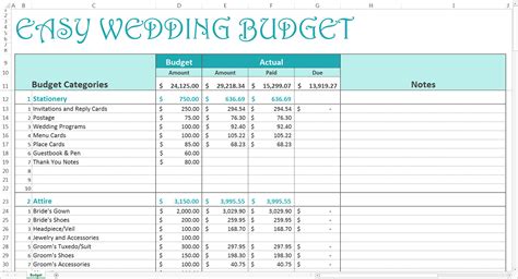 Basic Budget Spreadsheet for Easy Wedding Budget Excel Template Savvy Spreadsheets — db-excel.com