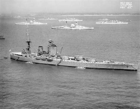 Battleship HMS NELSON 1937. She & HMS Rodney had 9 16 in guns all mounted forward of ...