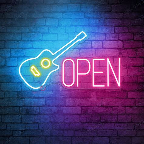 Neon Guitar Open Sign Led Light - NeonGrand