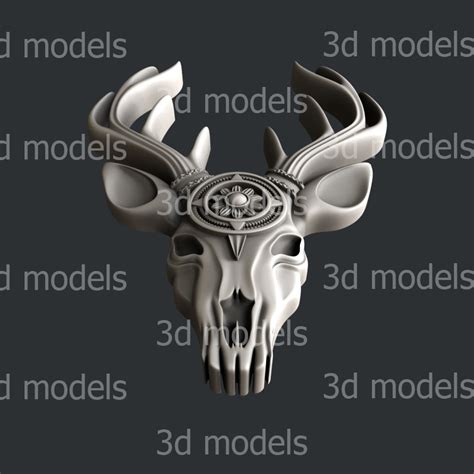 STL file skull deer・3D printer model to download・Cults