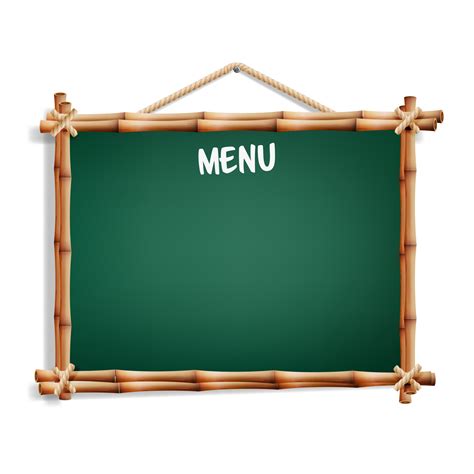 Cafe Menu Board. Isolated On White Background. Realistic Green ...