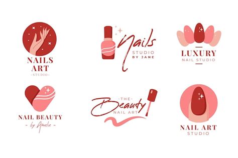 Premium Vector | Nails art studio logo collection