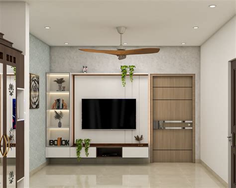 Spacious Wall-Mounted TV Unit Design | Livspace