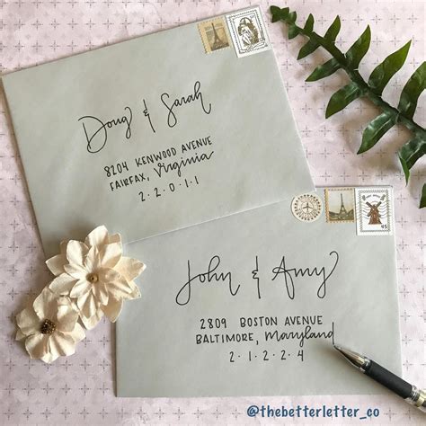 The Justine | Handwritten Envelope Address | Envelope Calligraphy | Hand-lettered Addressing ...