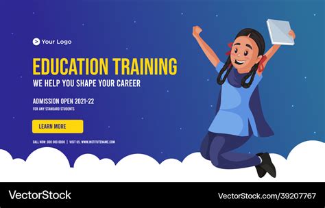 Banner design of education training Royalty Free Vector