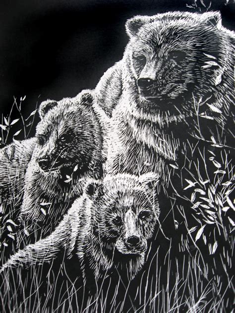 Image detail for -Bear Trio Scratch Art by ~PoorlyDrawn on deviantART ...