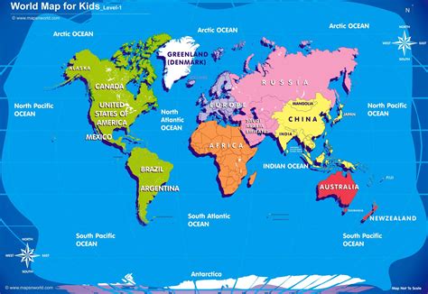 world map kids printable