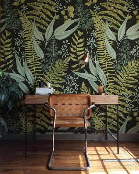 Botanical Greenery Peel and Stick Wallpaper Fern Wallpaper Mural Self ...