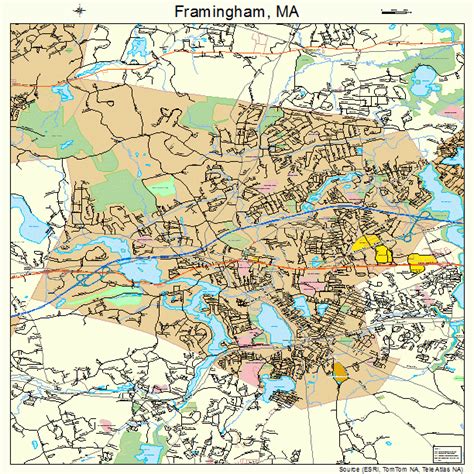 Framingham Massachusetts Street Map 2524960