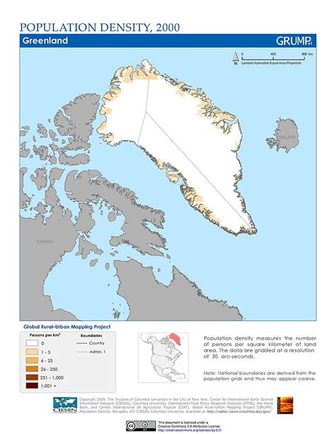 Population Density of Greenland (2000)