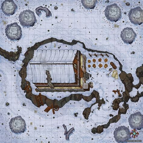 Snowy Cabin, Public 25x25 | Dr. Mapzo | Map, Snow map, Fantasy map