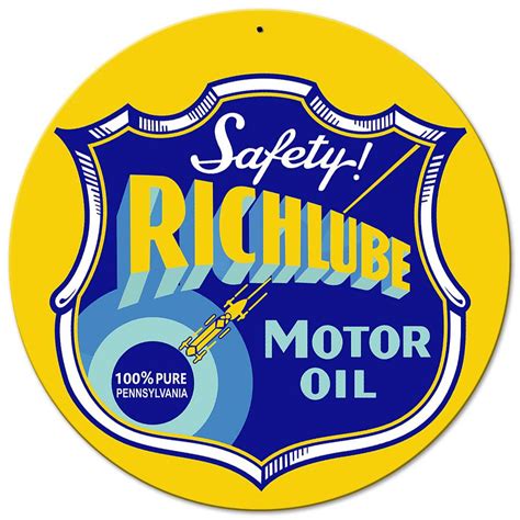 Richfield Motor Oil Richlube Safety Sign | Garage Art™