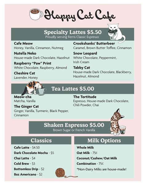 Cat Cafe Menu - Kips Design