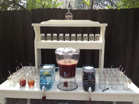 Outdoor bar with mason jars and sangria for an oyster roast | Oyster roast party, Oyster roast ...