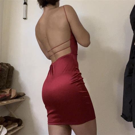 BACKLESS BRAND NEW Deep Red Dress It’s not cherry... - Depop