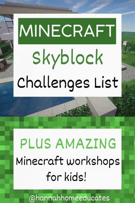 Minecraft Skyblock Challenges List & Minecraft Online Workshops