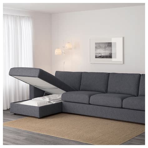 VIMLE - 4-seat sofa, with chaise longue/Gunnared medium grey | IKEA ...