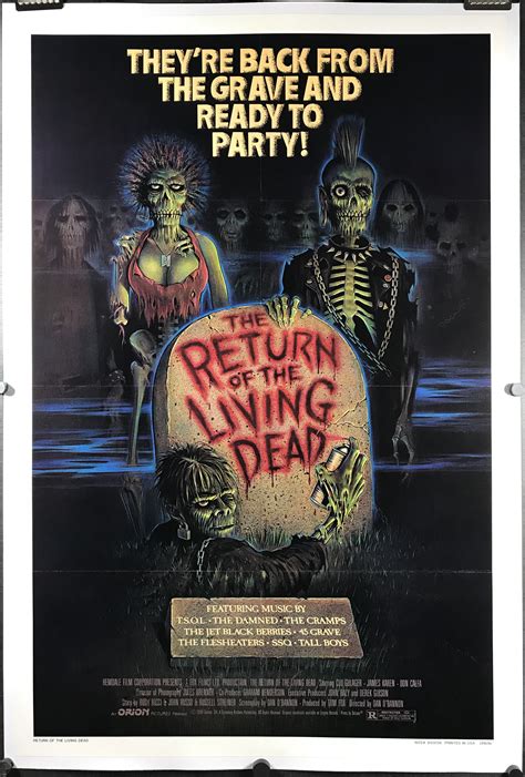 RETURN OF THE LIVING DEAD, Clu Gulager Dan O'Bannon Original Movie Poster - Original Vintage ...