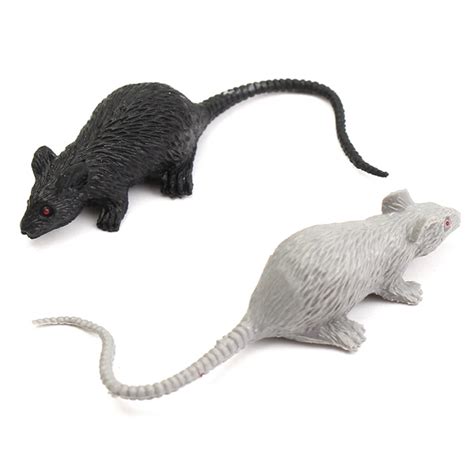 Funny Halloween Gifts 8 Pcs/set Fake Black White Mouse Toy Mice Plastic Rubber Mouse Realistic ...