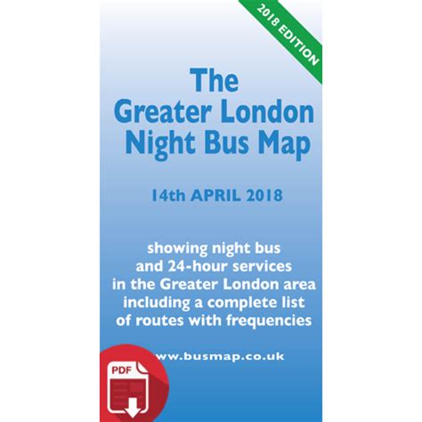 The Greater London Night Bus Map 2017 - Digital Download Version