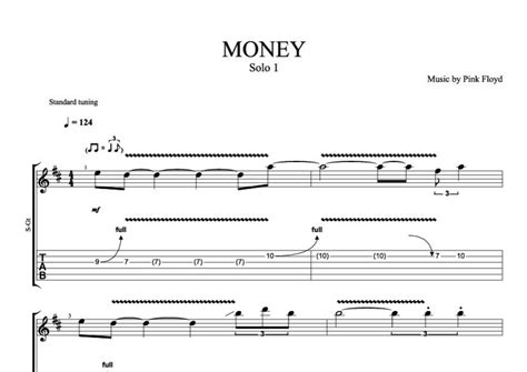 MONEY _ GUITAR SOLO Pt. 1 Tab - PINK FLOYD | PaidTabs.com