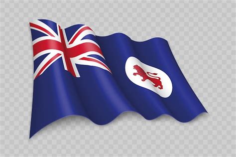 Premium Vector | 3d realistic waving flag of tasmania is a state of australia