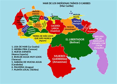 ¿Qué significan los nombres de los estados de Venezuela?