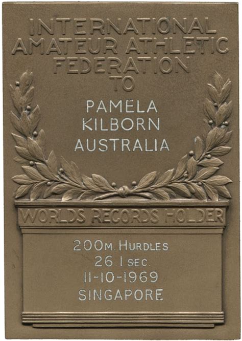 World Record plaque, in bronze, 7 x 10 cm: - on front 'Iaaf,… - Sporting & General Memorabilia ...