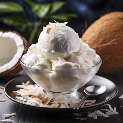 Premium AI Image | Sweet frozen coconut dessert