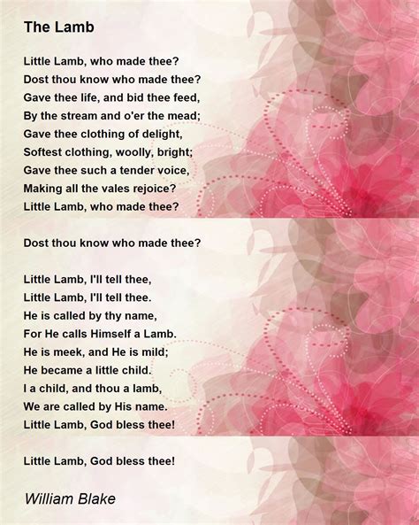 The Lamb Poem by William Blake - Poem Hunter