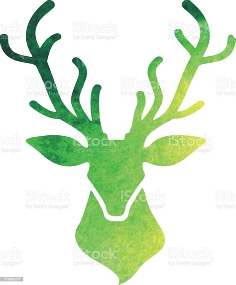 Watercolor Deer Head Stock Illustration - Download Image Now - Abstract ...