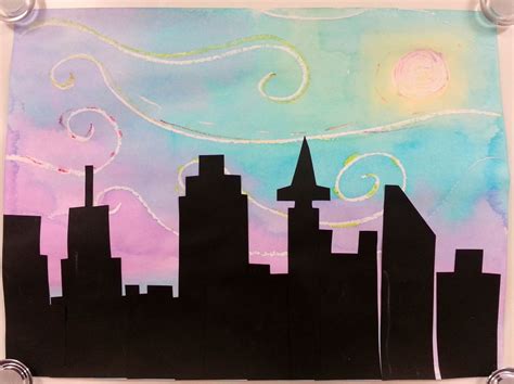 Silhouette Cityscapes (2nd) - Art with Mrs. Nguyen