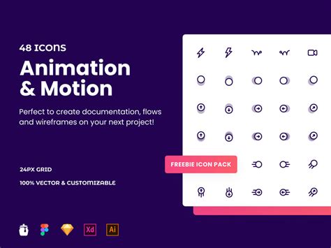 Animation & Motion Icon Pack - Free XD Resource | Adobe XD Elements