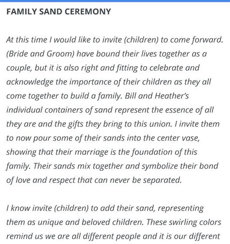 Blended family vows … | Blended family sand ceremony, Blended family ...