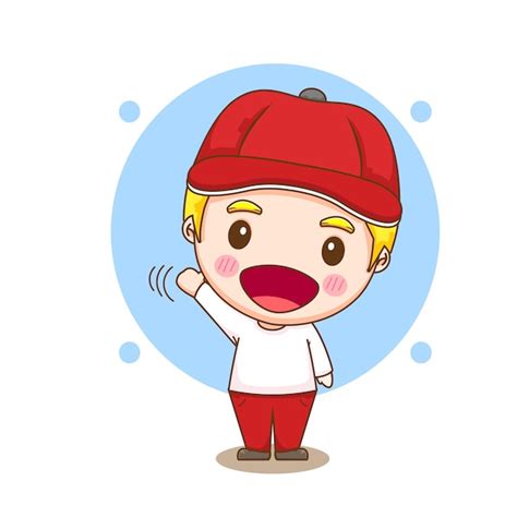 Premium Vector | Cartoon illustration of cute boy character with hat ...