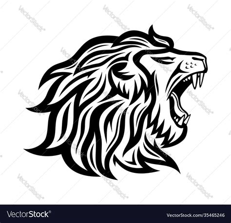 Black roaring lion icon Royalty Free Vector Image