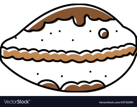 Cowrie sea shell beach color icon Royalty Free Vector Image