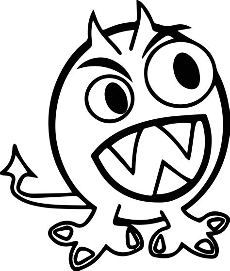 Cute Monster Download Coloring Page | Wecoloringpage.com