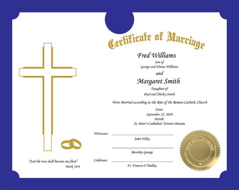 Roman Catholic Certificate of Marriage (Packs of 10 or 50) – $14.95/.$54.99 - Churchwares Direct